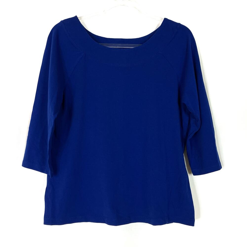 Laura Ashley | Blue 3/4 Sleeve Tee Shirt Cotton Spandex Womens Large